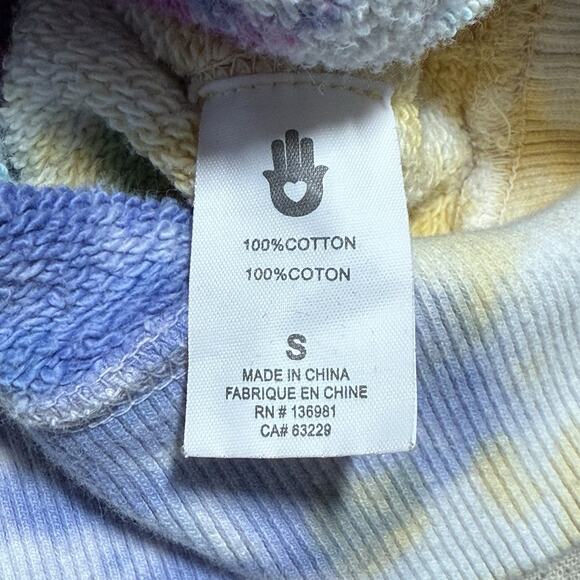 Spiritual Gangster Tie Dye Spell Out Hoodie Small EUC Pullover Yoga Athleisure - Picture 5 of 8